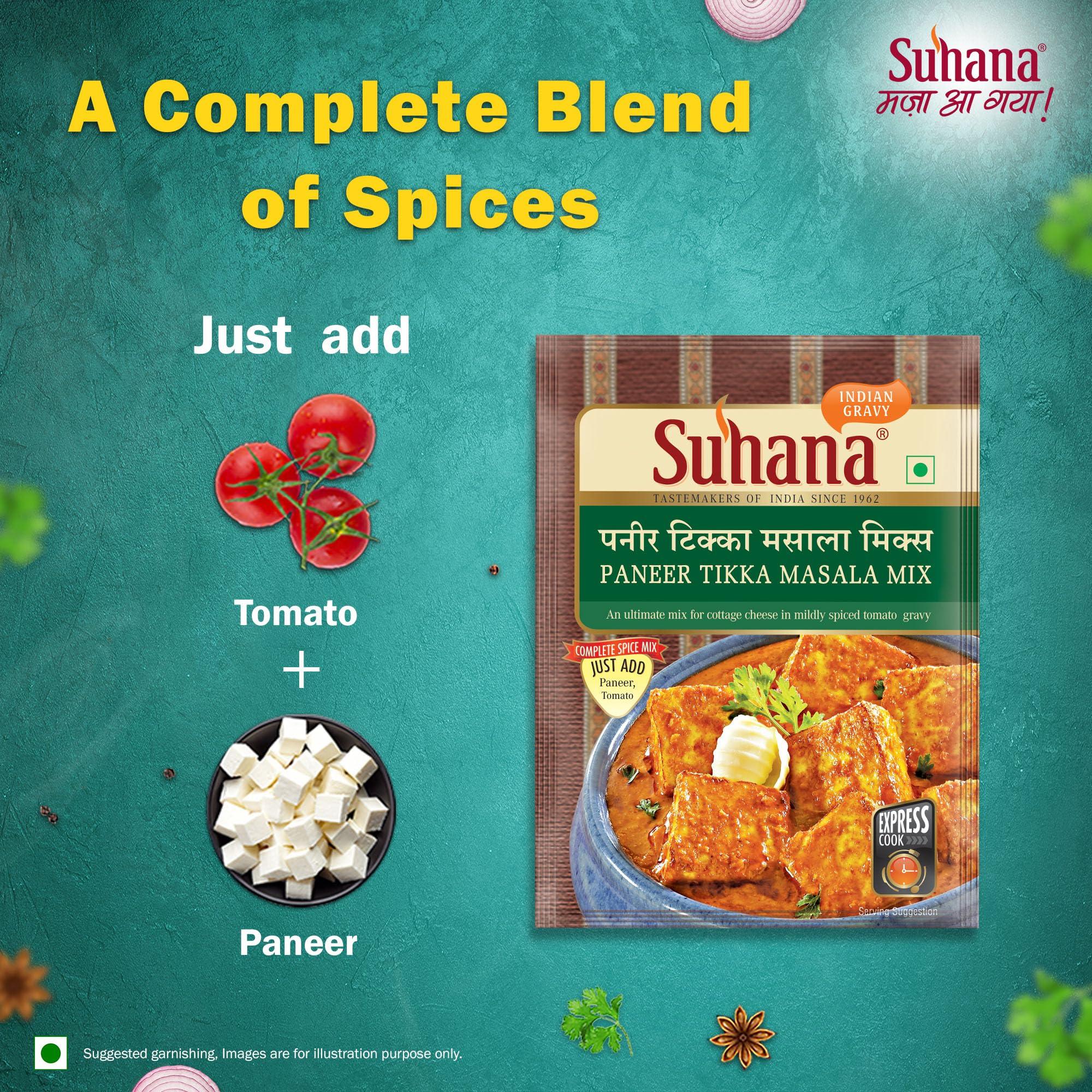 Suhana Suhana Paneer Masala Spice Mix 50g Pouch | Easy To Cook | Ready Mix (Paneer Tikka)