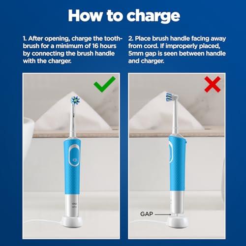 Oral B Oral B Vitality Rechargeable Rotating Electric Toothbrush for Adults with Travel Case & 2 Modes (Daily & Sensitive), 2 Min Timer with Quadpacer, 2 Year Warranty, IPX7 Water Resistant, (White, 1)