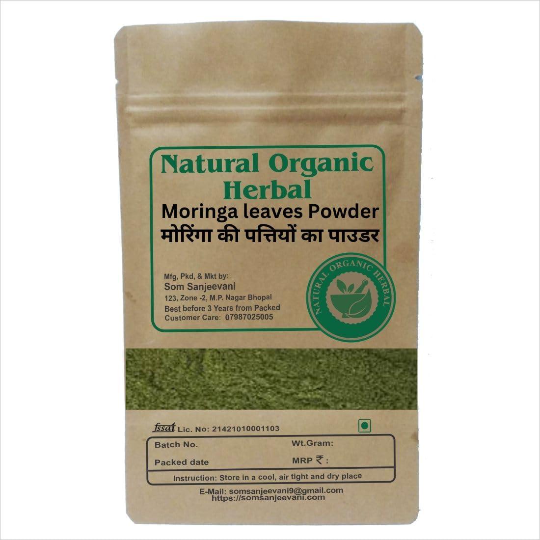 NATURAL ORGANIC HERBAL Natural Organic Herbal Moringa Sun Dried Leaf Powder 50Gram |No Added Artificial Colours,Flavour, & Preservatives
