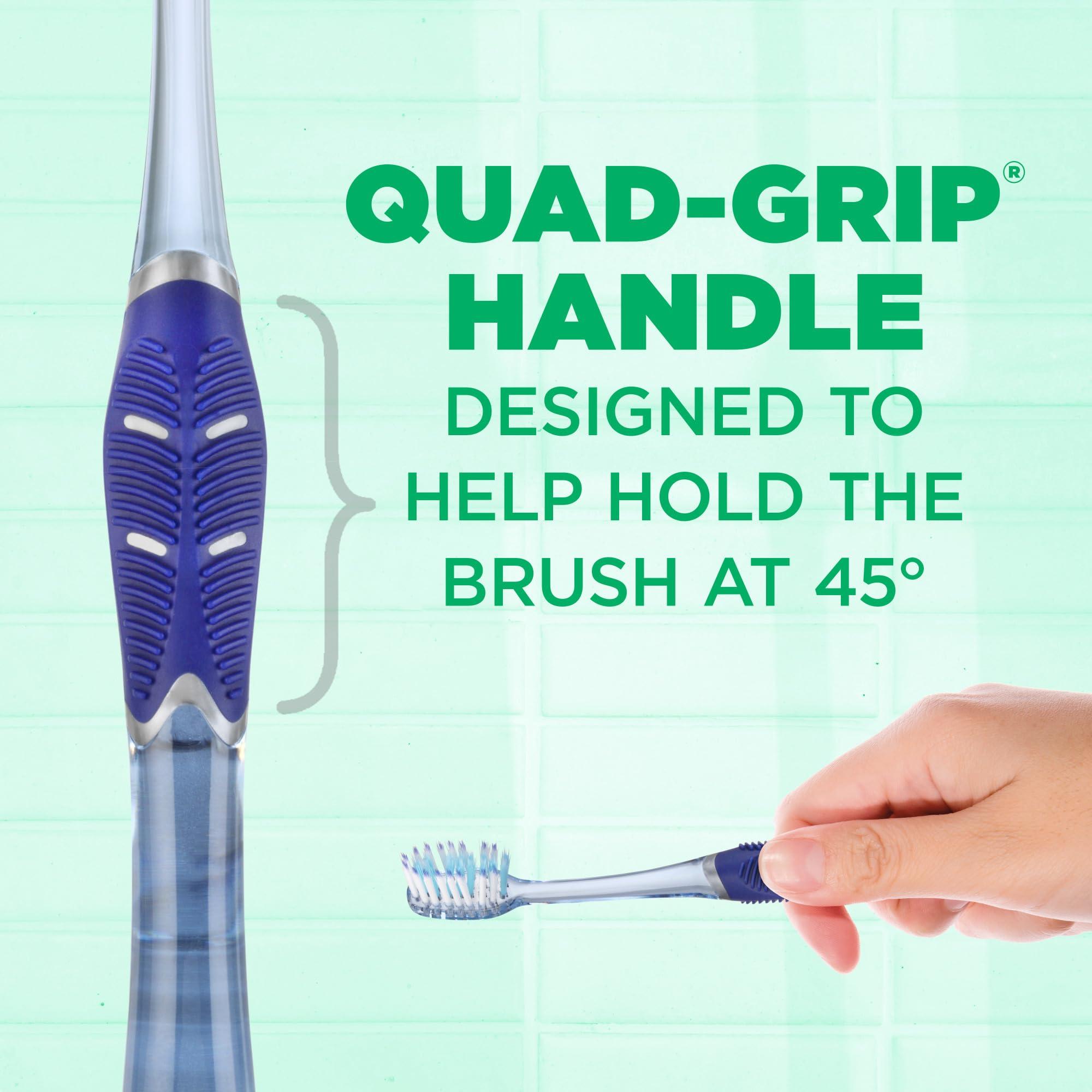 Gum GUM - 525E Technique Deep Clean Toothbrush with Quad-Grip Handle, Compact Head & Soft Bristles, 3 Count