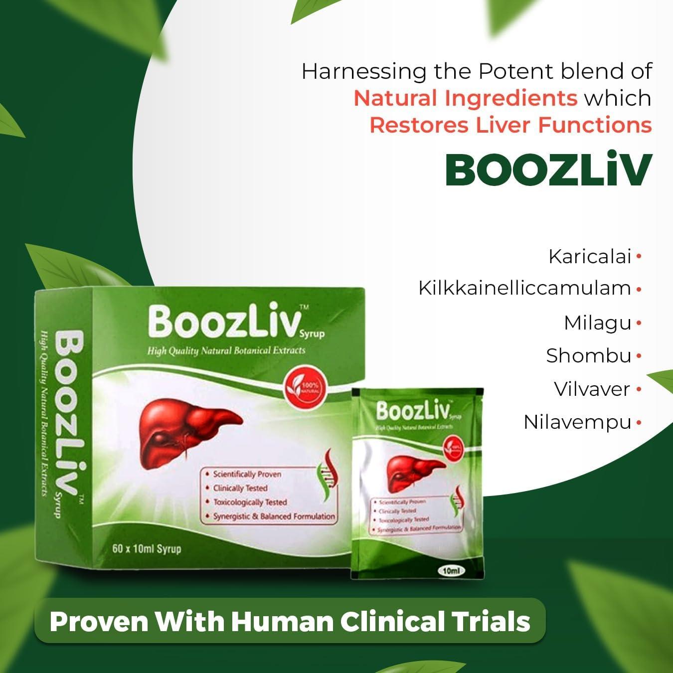 BoozLiv BoozLiv Syrup, 600ml for Reverse Fatty Liver, Jaundice, Early Stage of Liver Cirrhosis, Fibrosis, Healthy Digestion | 100% Herbal Liver Detox & Cleanse Supplement