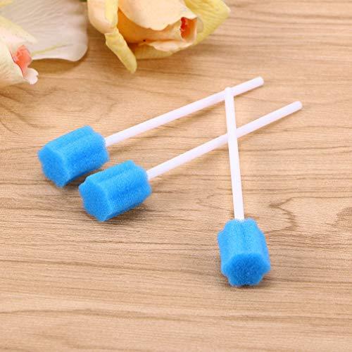 HEALLILY HEALLILY 30PCS Oral Swabs Oral Sponge Swabs Mouth Tooth Cleaning Swabs Oral Care Sponge Swabs Single Use Blue