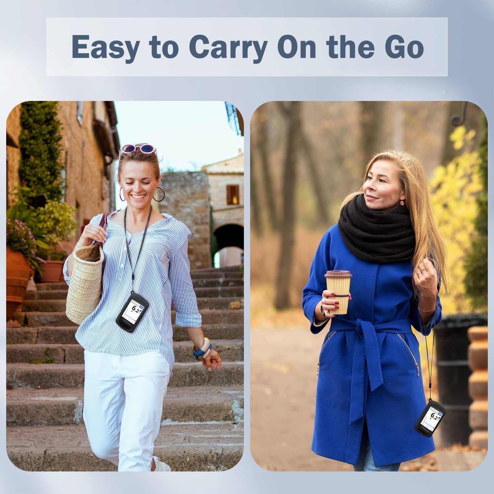 slticase SLTICASE Soft Gel Silicone Freestyle Libre/Libre 2 Reader Cover with Lanyard | Freestyle Silicone Case, Protective Silicone Cover for Freestyle Libre/Libre 2 Protect Reader - Black