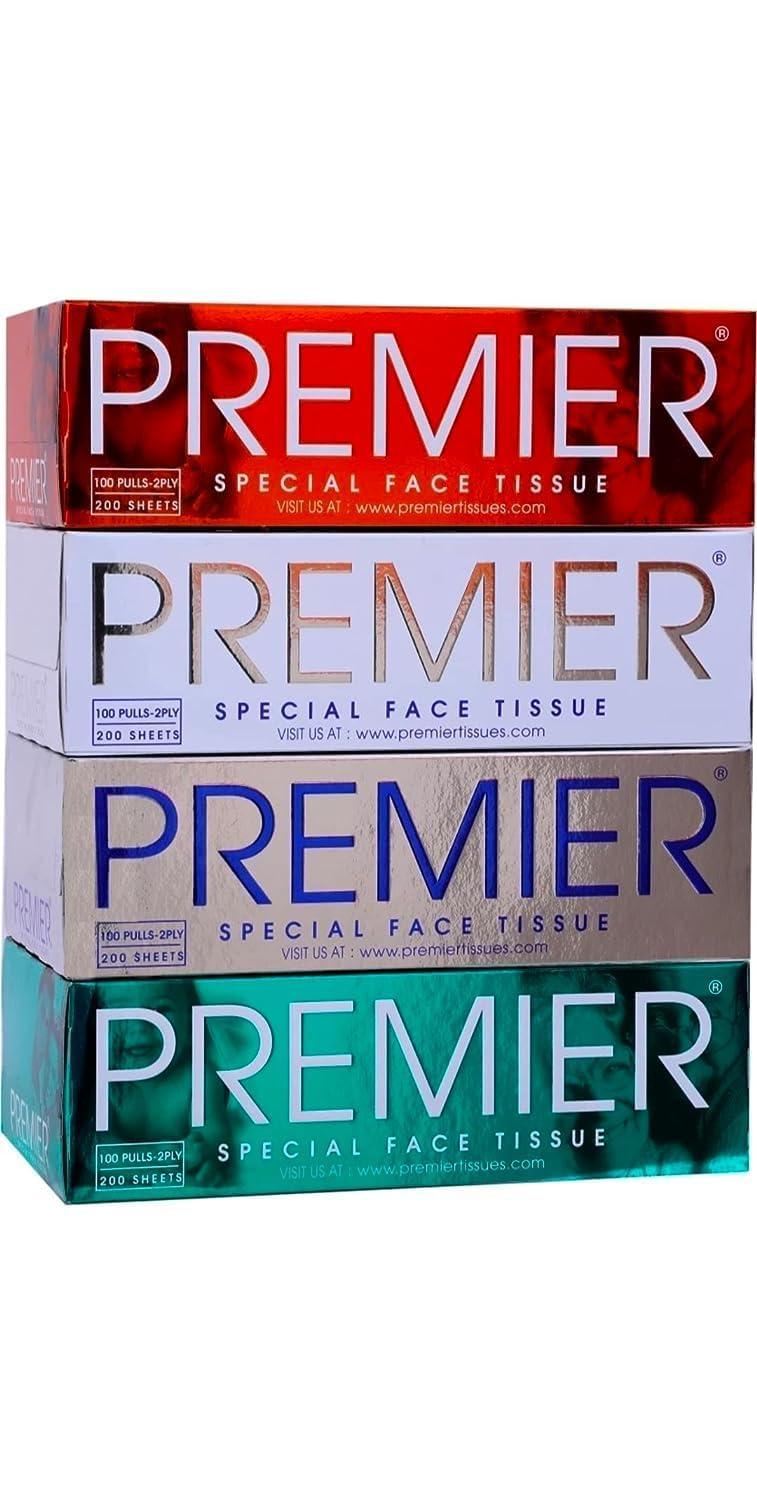 Generic PREMIER SOFT FACE BOX TISSUES 2 PLY 100 PULLS MRP 99 (GREY)