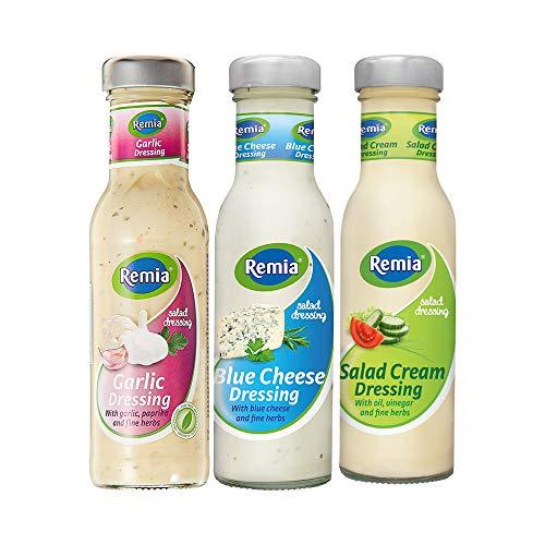 Remia Remia Blue Cheese + Garlic + Salad Cream, White, Purple & Green, 250 g, Pack of 3
