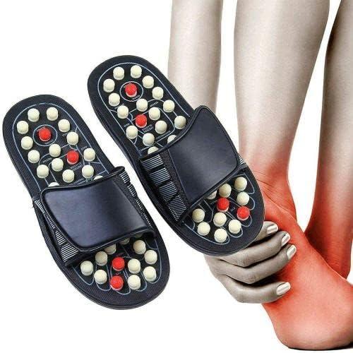 Cazuela Cazuela Spring Action Acupressure Massage Slippers Leg Foot Massage with Magnetic Therapy Unisex (Multi Color)