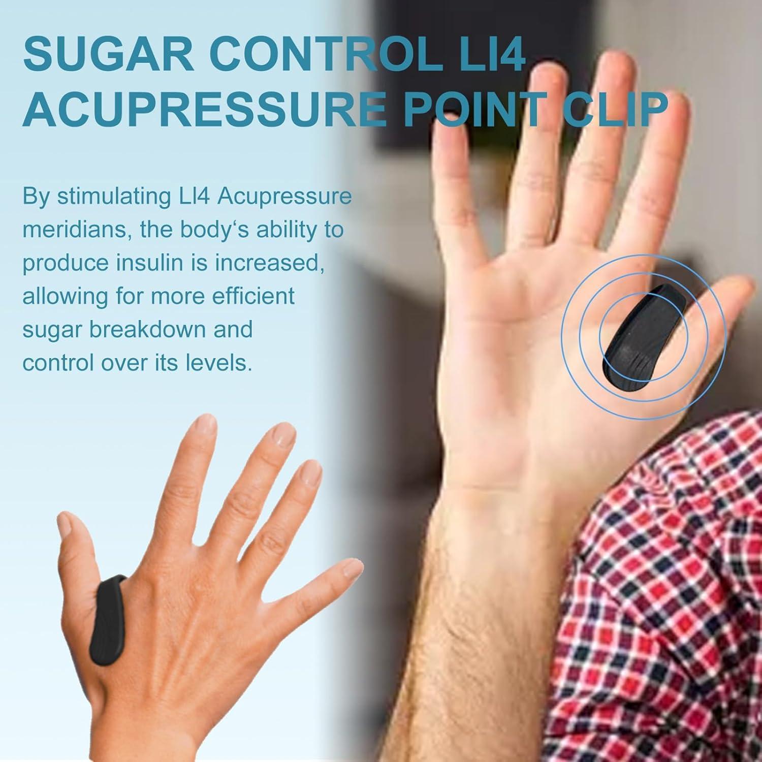 ZEVON ZEVON Acupressure Clip for Diabetics - Sugar Control Acupressure Clip for Hand | Acupressure Point Clip for Sugar Control Li4 | Diabetes Acupressure Clip | Diabetes Care Clip for Hand - PACK OF 3
