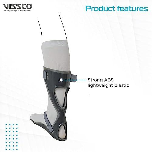 Vissco Vissco Foot Drop Splint | Ankle Support for patients suffering from Foot Drop, Prevents Axial Rotation of The Leg And Foot (Left Leg) - Medium (Grey)
