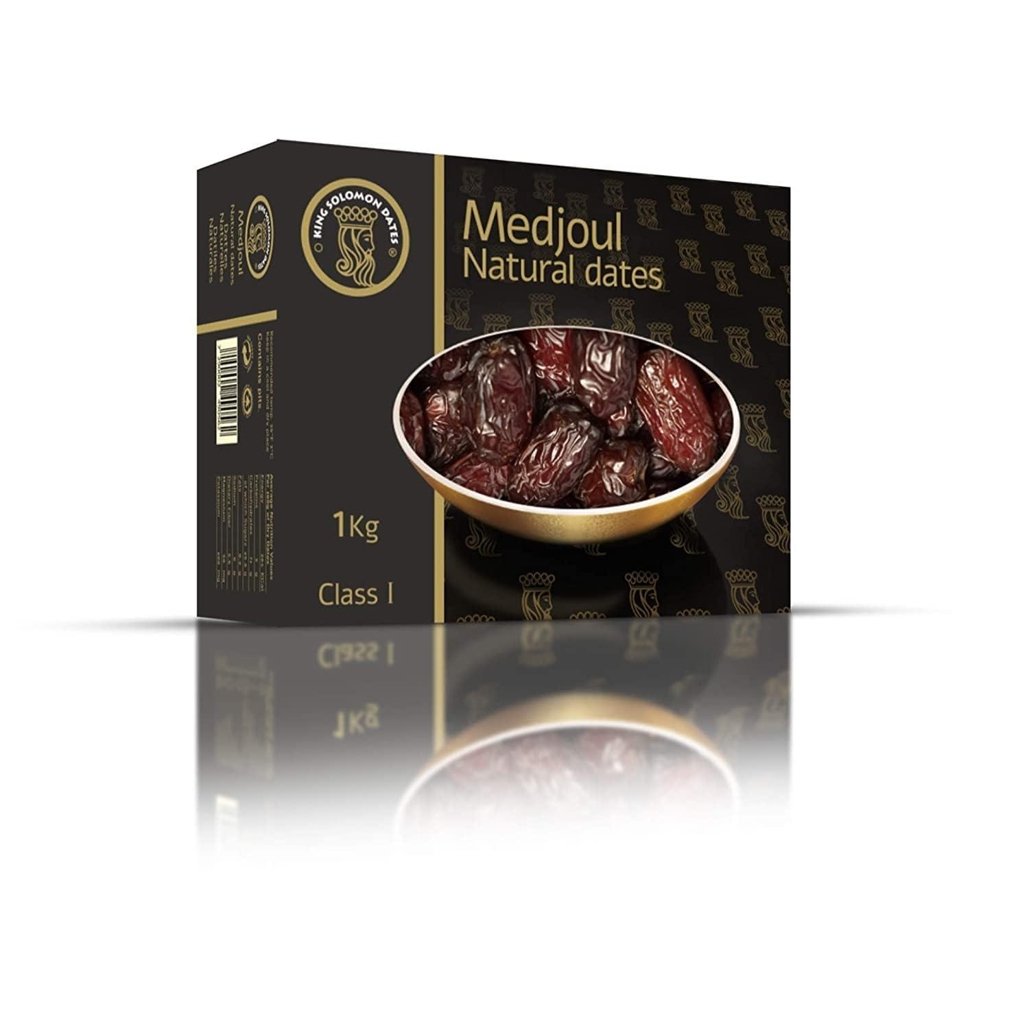 KING SOLOMON DATES KING SOLOMON DATES Large Medjoul/Medjool Dates 1 Kg|All Natural|No Added Sugar|No Preservatives|Gluten Free|Vegan Plant Based|Non-Gmo|Dates Dried Fruits|Khajur|Khajoor|Khejur