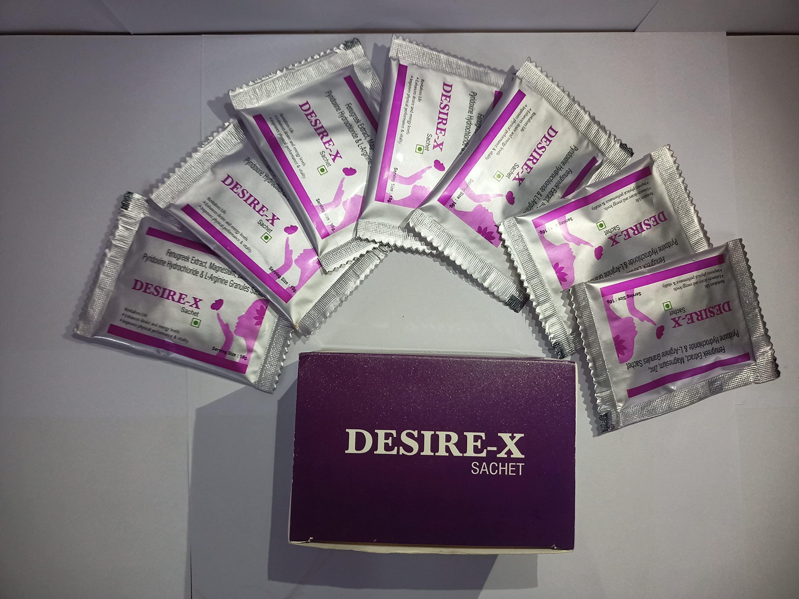 Desire-X British Phytonutrients Desire-X Fenugreek Extract,Magnesium,Zinc,Pyridoxine Hydrochloride & L-Arginine Granules Sachets[10 Servings]|Revitalizes Life|Enhance Energy Levels|Improve Physical Performance