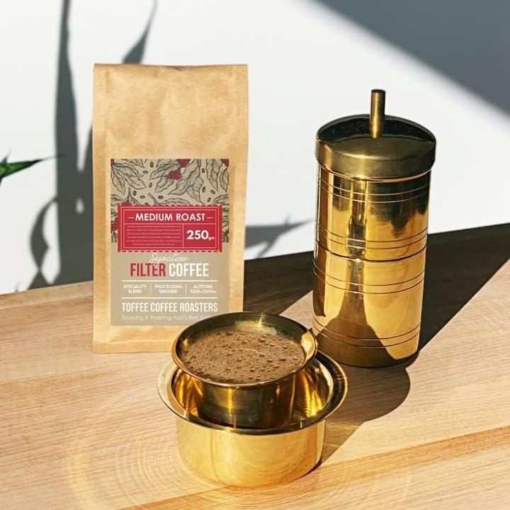 Toffee Coffee Roasters TOFFEE COFFEE ROASTERS | Medium Dark Roast Traditional South Indian Filter Coffee Connoisseur Set - 250 gm
