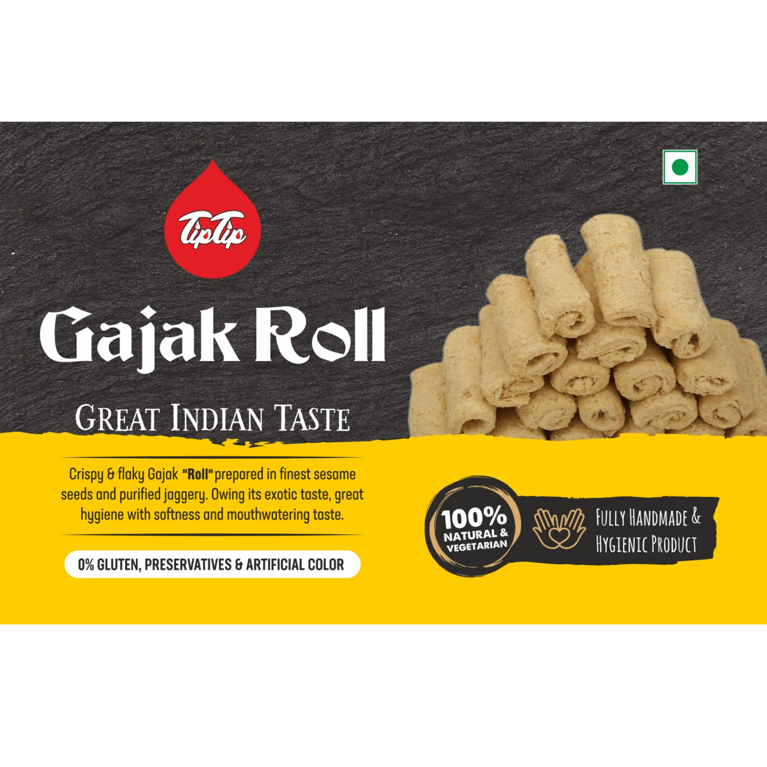 TIP TIP TIP TIP Handmade Crispy Gajak Sweet Roll 600g | Gud Gazzak | Tilkut | Gajjak | Sesame Chikki | Gachak | Gur Snacks Bar
