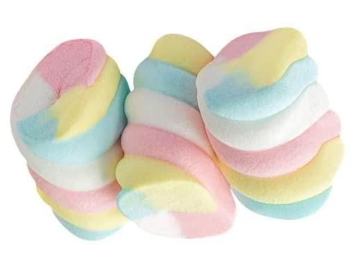 Veganic Veganic Marshmallows Twisted Shape - 175gm (80 Pieces) | Strawberry/Vanilla Flavour | Marshmallow Candy For Kids And Adults