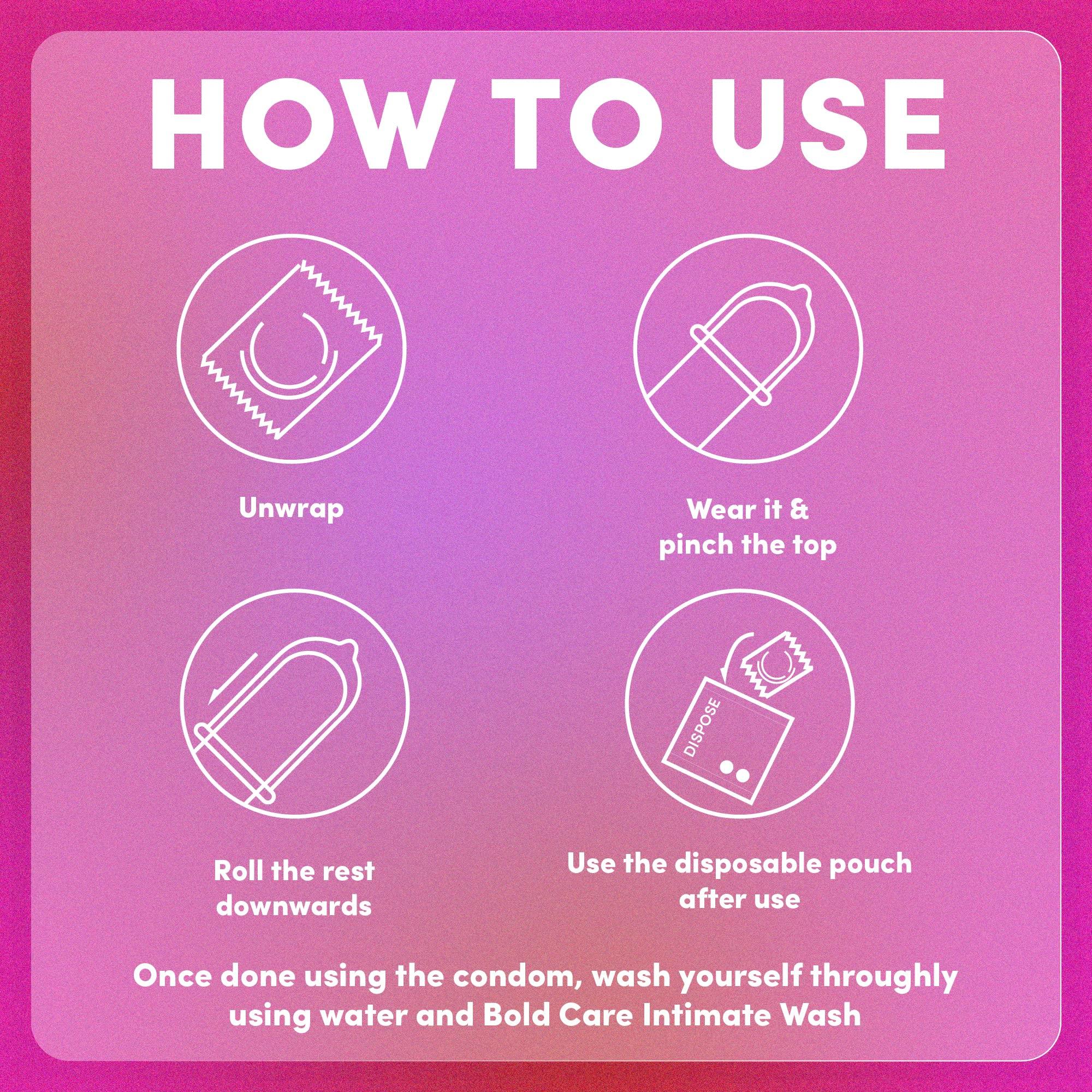 Bold Care Bold Care Topical Non-Transferable Spray for Men (Pack of 1) + Bold Care 404 All-In-One Multi-Flavour Condoms Pack - 2 x 5 Assorted condoms in each pack - (Pack of 10) - Combo