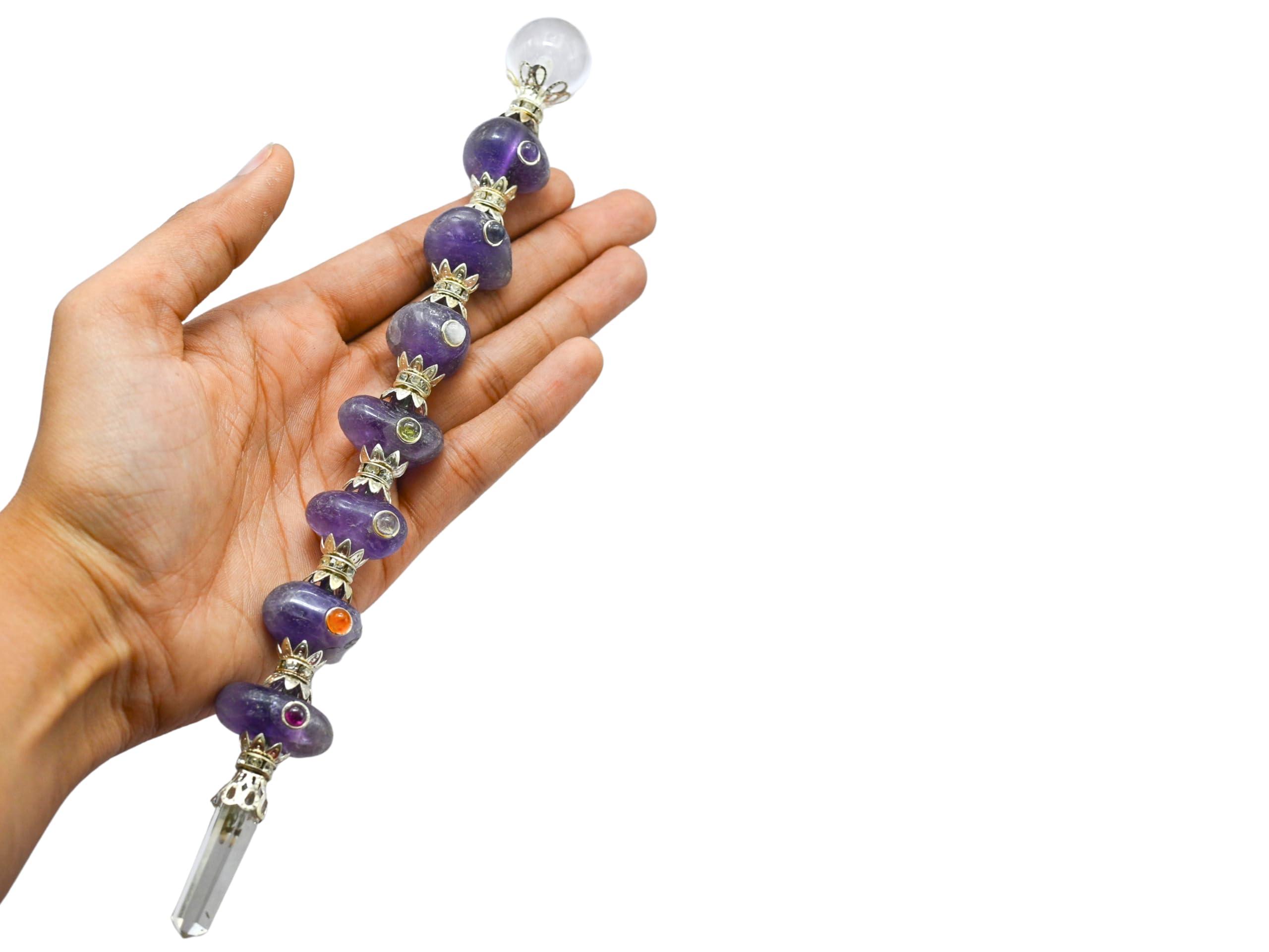 Crystal Heaven Crystal Heaven Certified Chakra Wand Healing Crystal Wands-Amethyst Tumbled Stones Crystal Wand For Meditation,Healing,Yoga,Magic And More-Crystals And Healing Stones Gift
