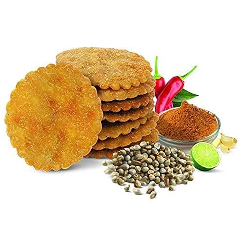 Snaqary Snaqary Multigrain Bajra Mathri Combo - Methi, Peri-Peri, Palak, Cream & Onion Flavors | Ready-to-Eat Crispy Namkeen Tea Snacks (4-Pack, 120g Each) | Irresistible Snacking Delight