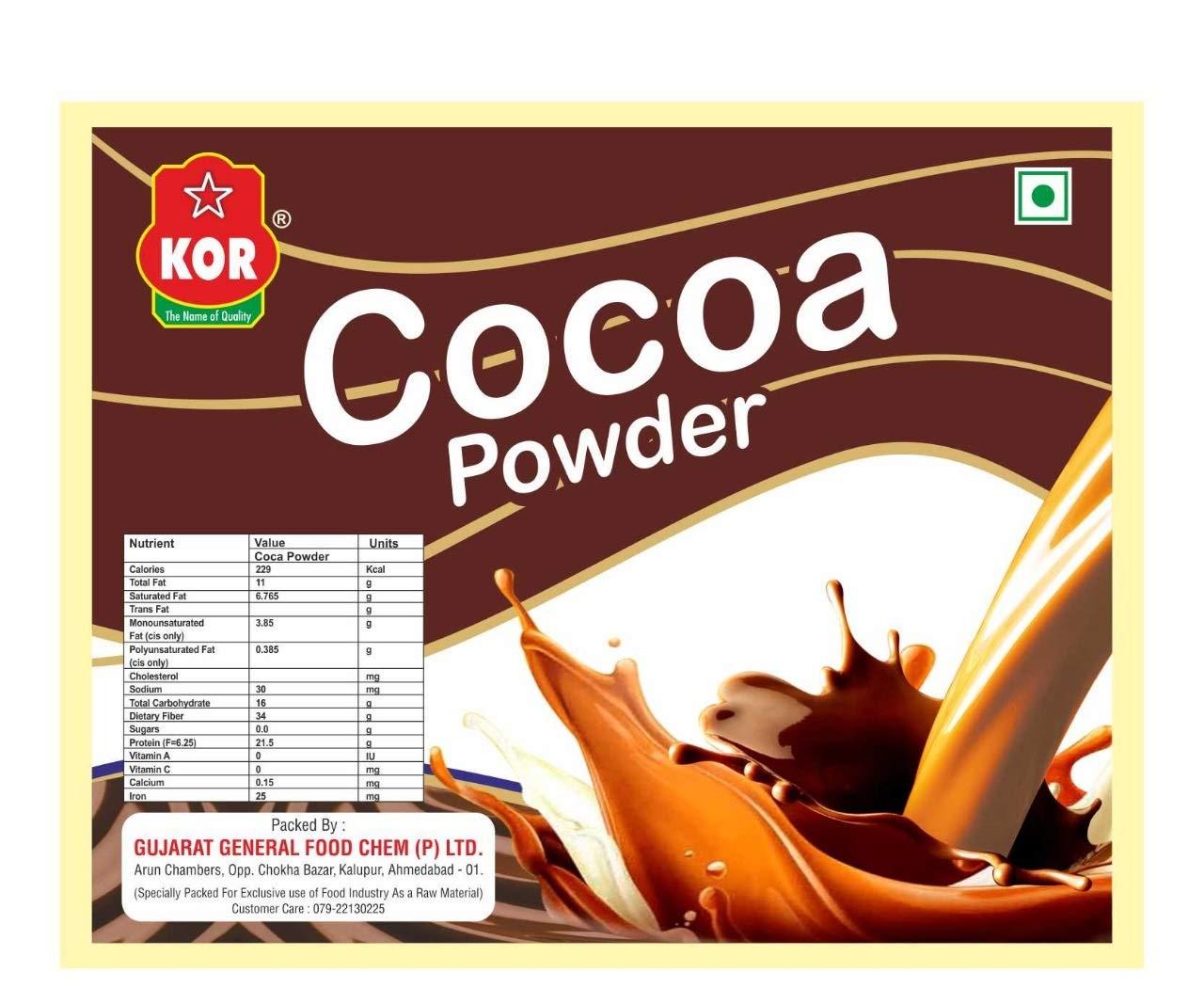 KOR KOR Natural Cocoa Powder - 400 Grams (Pack Of 1) | Used in Biscuits, Ice Cream, Dairy Drinks and Cakes | Shakes, Smoothies, Frosting Making | unsweetened Powder