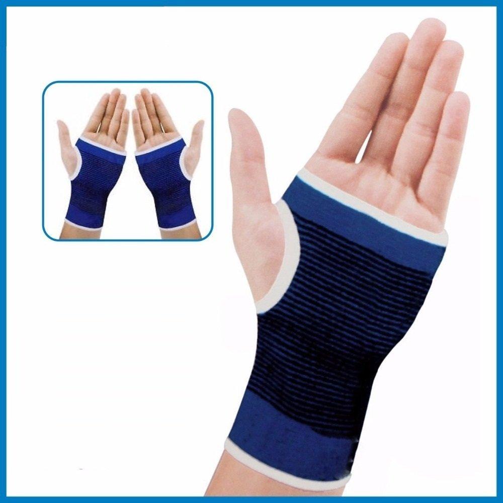MARK AMPLE MARK AMPLE® Elastic Palm Wrist Glove Hand Grip Support Protector Brace Sleeve Support (Free Size, Blue)