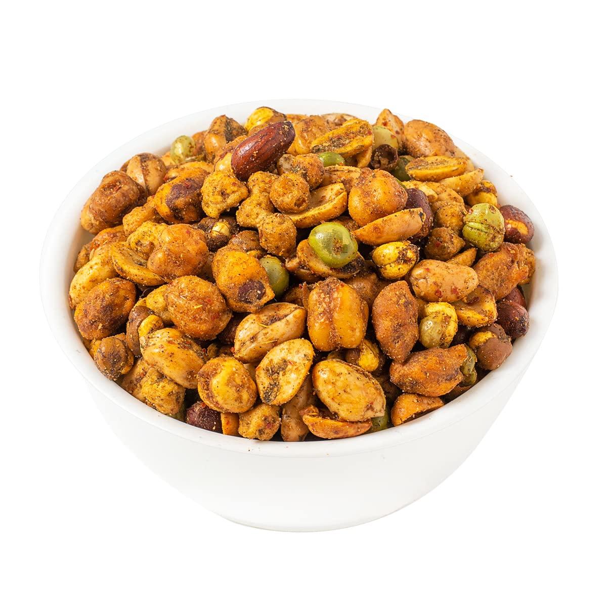 Delight Foods Delight Foods Cocktail Masala Nut Mix 800g Healthy Groundnut Oil Fried Namkeen, Indian Snacks, No Preservatives
