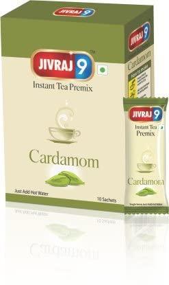 Jivraj 9 Jivraj 9 Combo Pack of Instant Tea Premix, Masala Instant Tea Premix (Pack of 3) & Cardamom Instant Tea Premix (Pack of 1), 10 Sachets Each, Pack 4