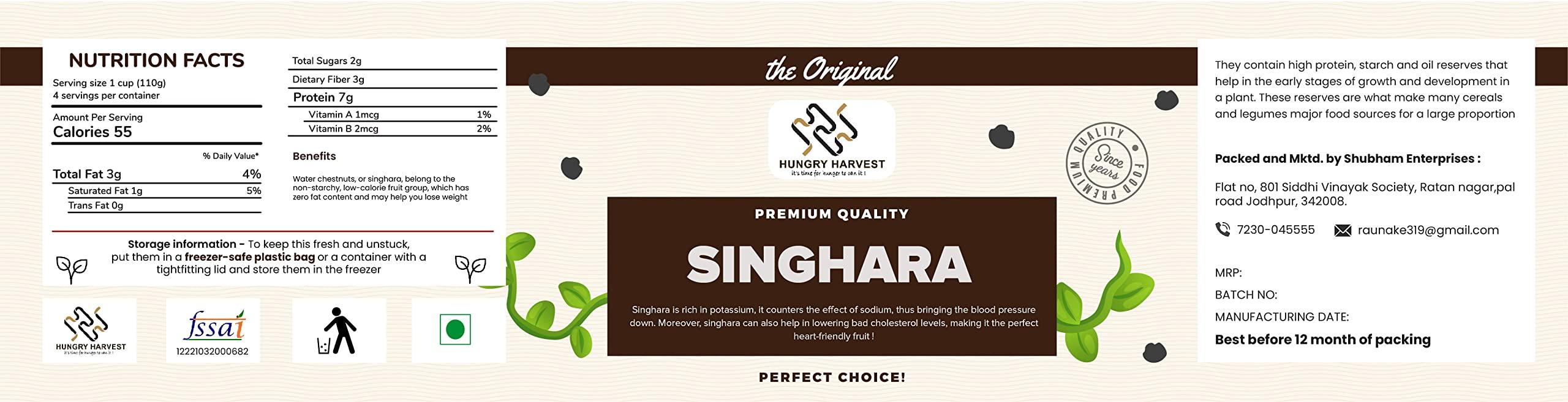 Hungry Harvest Hungry Harvest Dry Singhara Chestnut 900 Grams|Organic Dry Singhara Chestnut| Dry Fruits Raw Snacks |No Preservative|Jar Pack|(Pack of 3 of 300 Grams)