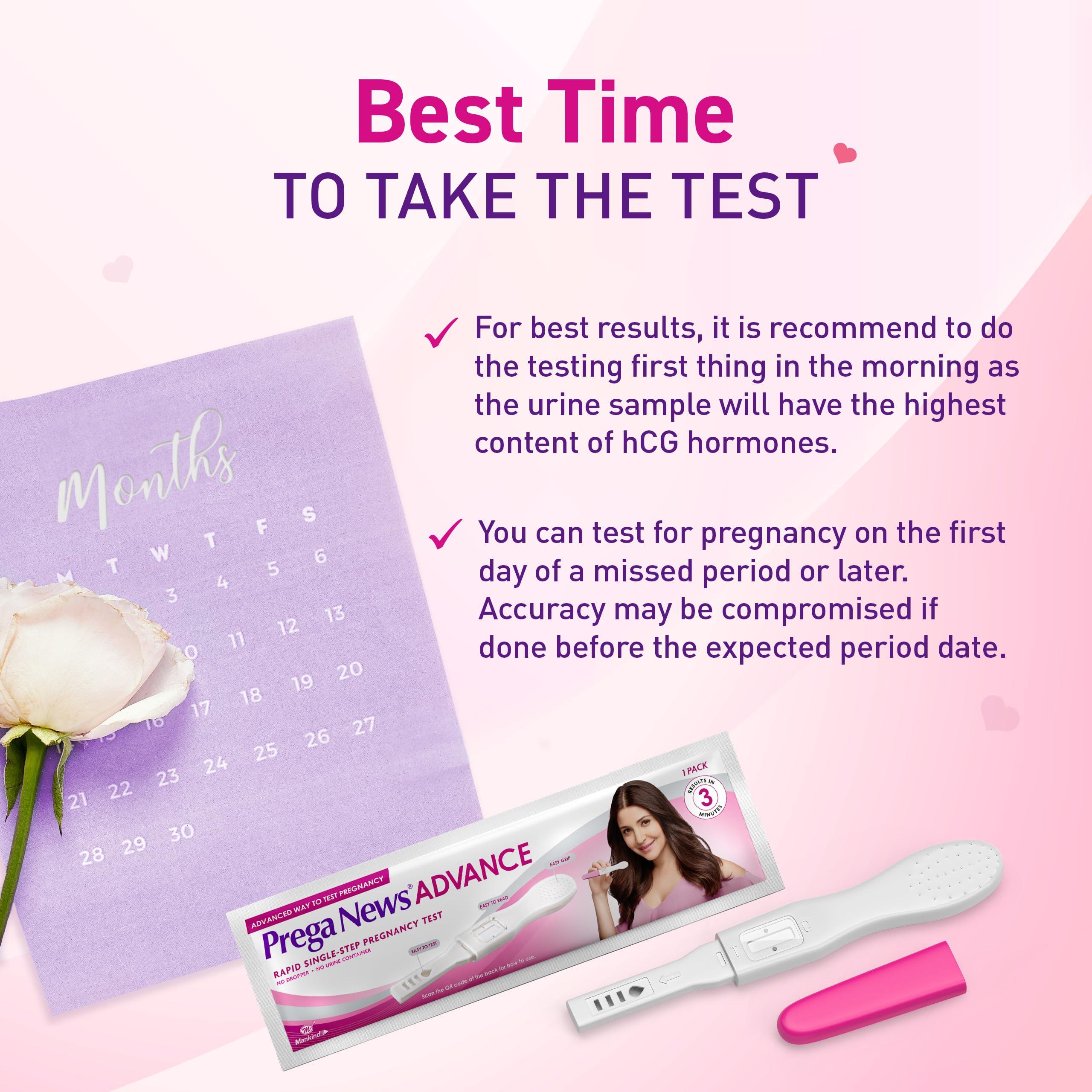 Prega News Prega News Advance, HCG Home Pregnancy Test, Midstream Urine Test Kit, One Step Pregnancy Test, Easy to Use, Accurate Result in Just 3 Minutes x Pack of 1 (2)