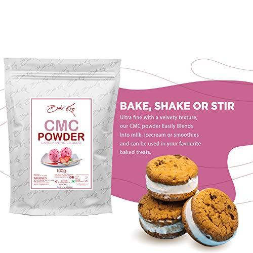 BAKE KING BAKE KING CMC Powder (Carboxymethyl Cellulose) 100G for Ice Creams, Food Grade | Soft, Smooth and Creamy | Raising Ingredient Powder | Instant Ice Creams That Improves Texture & Softness