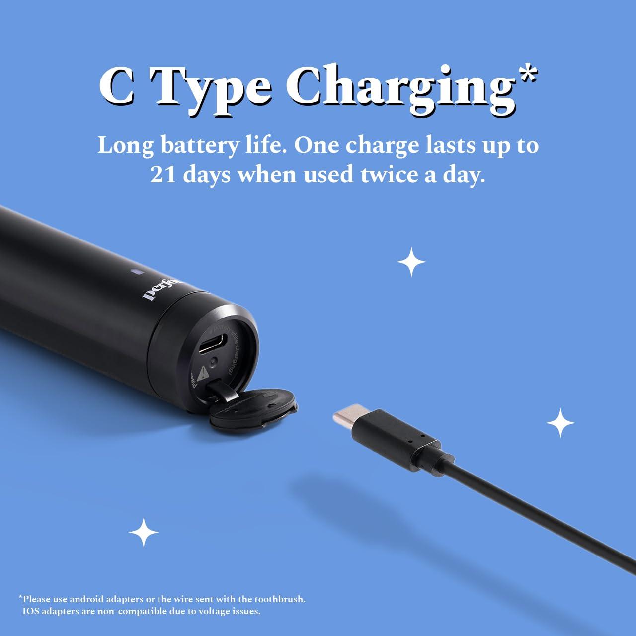 Perfora Perfora PRO Oscillating Electric Toothbrush | 2 Years Warranty | Electric Toothbrush Rechargeable, Electric Brush, Electric Toothbrush For Men & Women, 8800 RPM, 1 Mode, 2 min Auto Timer (Limitless Black)