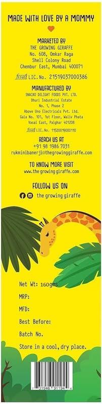 THE GROWING GIRAFFE The Growing Giraffe Multigrain Cookies (Tasty, Healthy & Nutritional Snacks for Everyone) with Ragi, Jaggery, Oats & Whole Wheat Flour | No Added Preservatives, Flavor & Color - 160 Grams (Pack of 1)