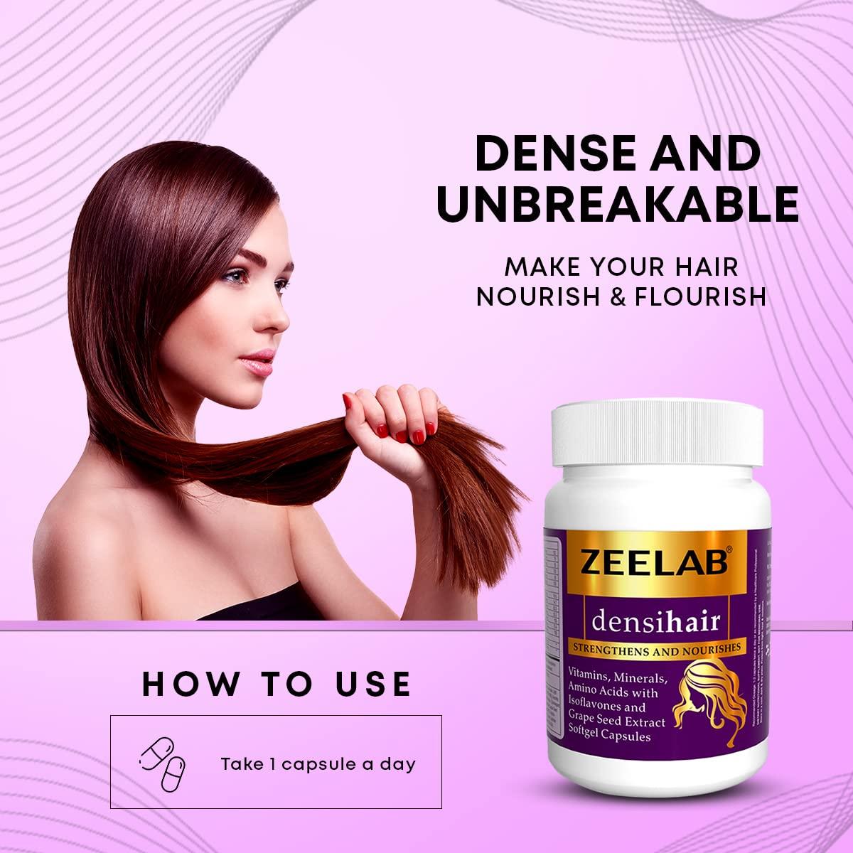 Zeelab Zeelab Densihair Capsules | 30 Softgel Capsules in Bottle | Biotin Supplement for Women Hair Growth | Multivitamin Hair Care Products for Women