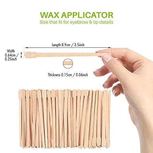 Mibly Mibly Wooden Wax Sticks 200 Pack - Eyebrow, Lip, Nose Small Waxing Applicator Sticks for Hair Removal and Smooth Skin - Spa and Home Usage (Pack of 200)