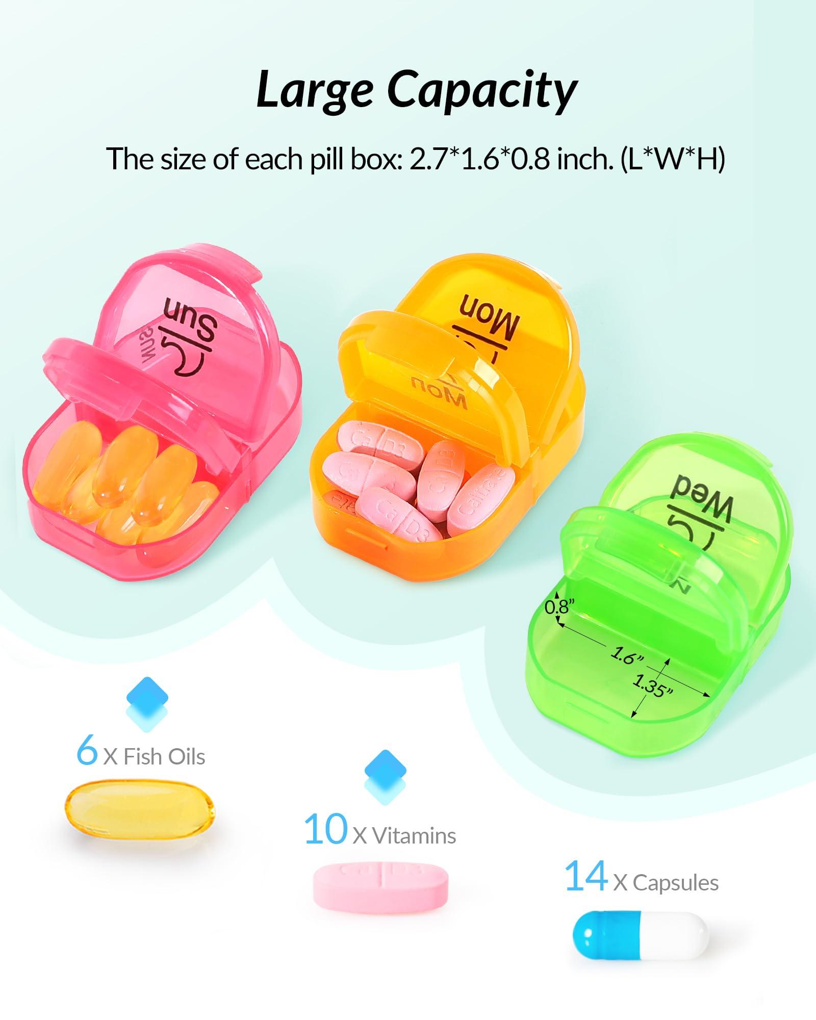 ZIKEE Zikee Weekly Pill Organizer 2 Times a Day, AM PM Pill Box with 7 Detachable Pill Case to Hold Medicine, Medication, Vitamins and Fish Oils (Clear)