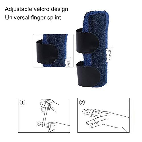 SUPRBIRD Suprbird Finger Brace, 2PCS Trigger Finger Splint/Finger Straightening Brace/Trigger Finger Brace,Adjustable Fixing Belt with Built-in Aluminium Support for Finger Tendon Release & Pain Relief