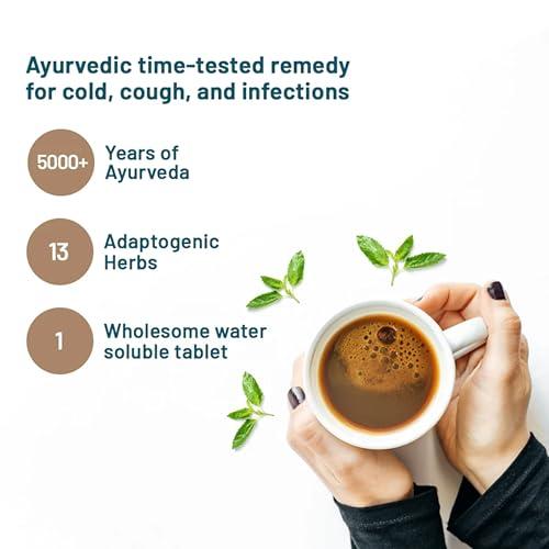 WELLBEING NUTRITION Wellbeing Nutrition Grandma's Kadha -Ayurvedic Natural Immunity Booster | Ayurvedic Kadha for Immunity, Cold, Cough, Sore Throat & Congestion (60 Effervescent Tablets)