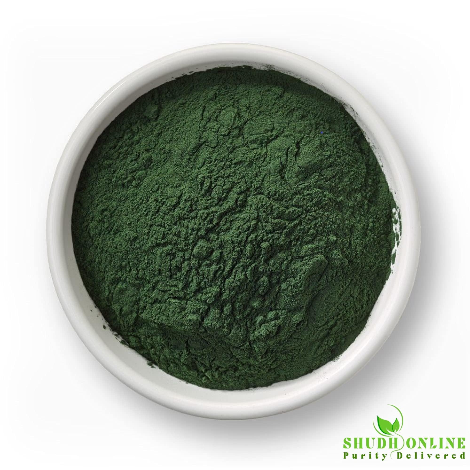 Shudh Online Shudh Online Spirulina Powder Organic 50g | Certified Organic Dried Spirulina Powder for face, Dried Protein Green Algae, Plant based Superfood for Smoothie (50g)