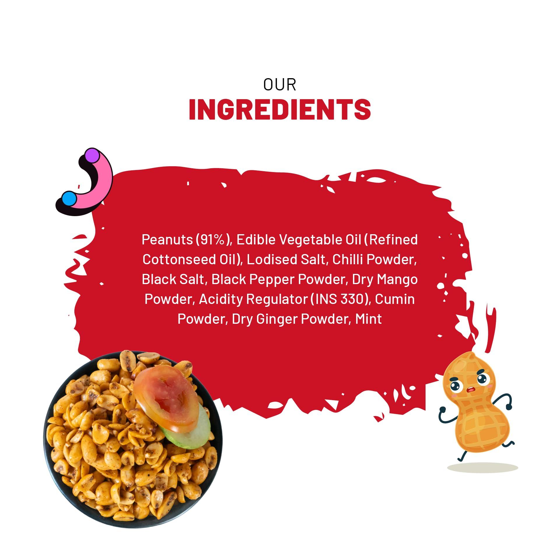 Nuttoz Nuttoz Masala Peanuts Roasted - Spicy Roasted Peanuts (Mungfali) - NonFried Healthy Ready to eat Snacks & Namkeen (pack of 2 x 140 Gm)