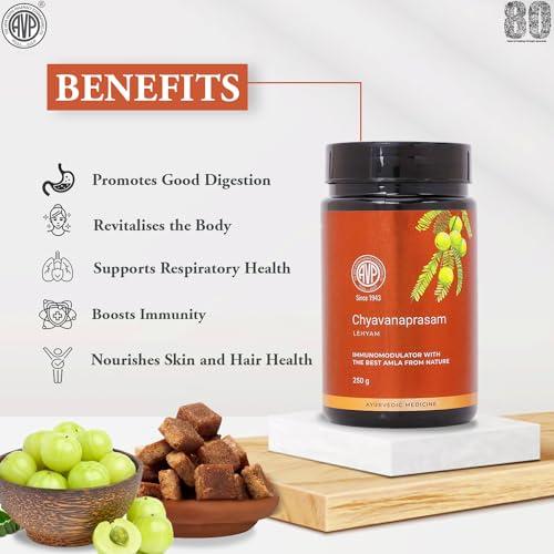 AVP THE ARYA VAIDYA PHARMACY (COIMBATORE) LTD AVP Organic Chyawanprash | Sugarfree | 3X Immunity Booster | Enhances Strength & Stamina | Age Defying Formula | All Age Groups | No Preservatives | No Chemicals | Made with 44 Ayurvedic Herbs | 250 g