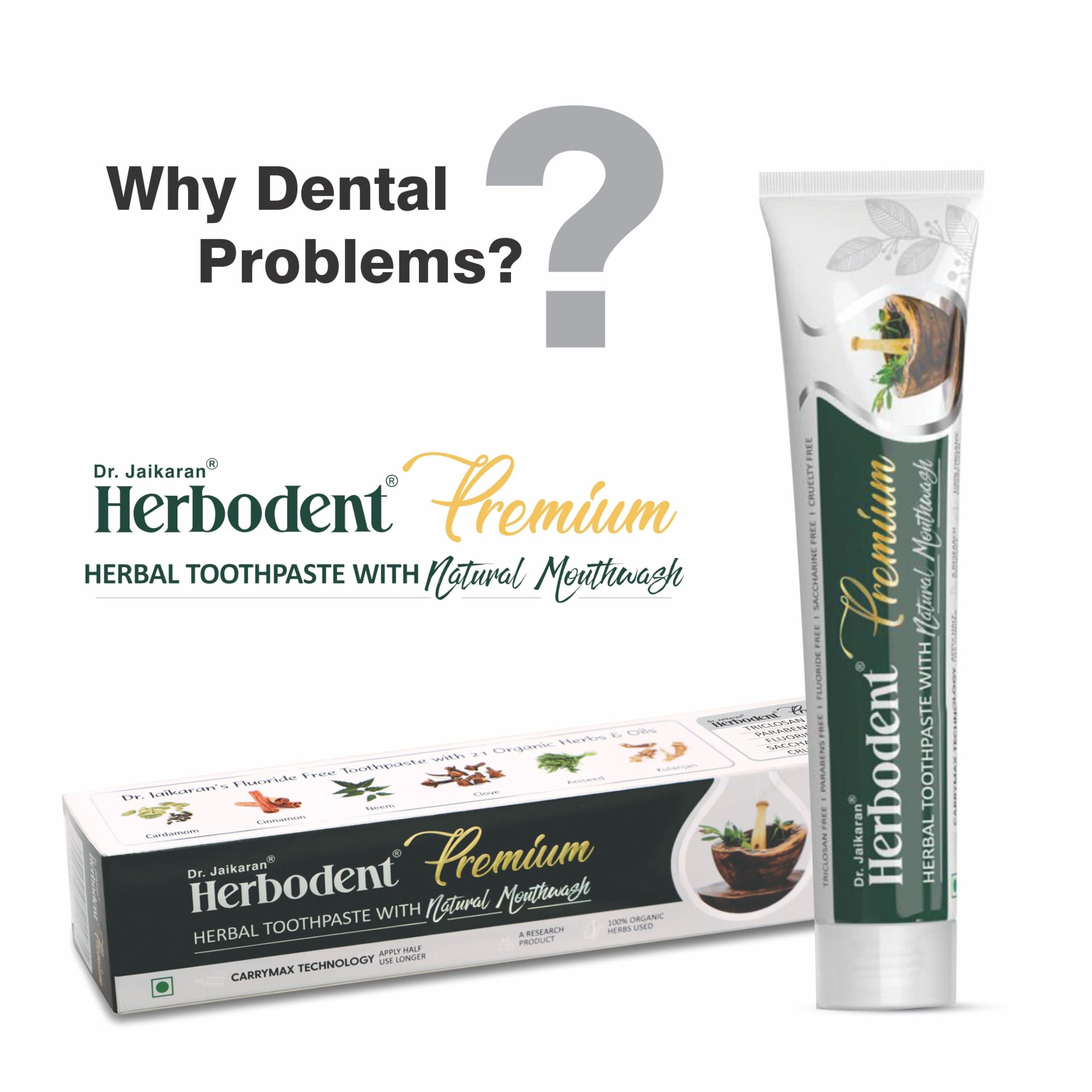Herbodent Herbodent Premium Gingivitis Prevention Toothpaste-165G Pack Of 1|A Unique Blend Of 21 Herbs Like Neem, Clove, Cinnamon, Cardamom With Natural Mouthwash-No Paraben, No Fluoride, No Saccharin