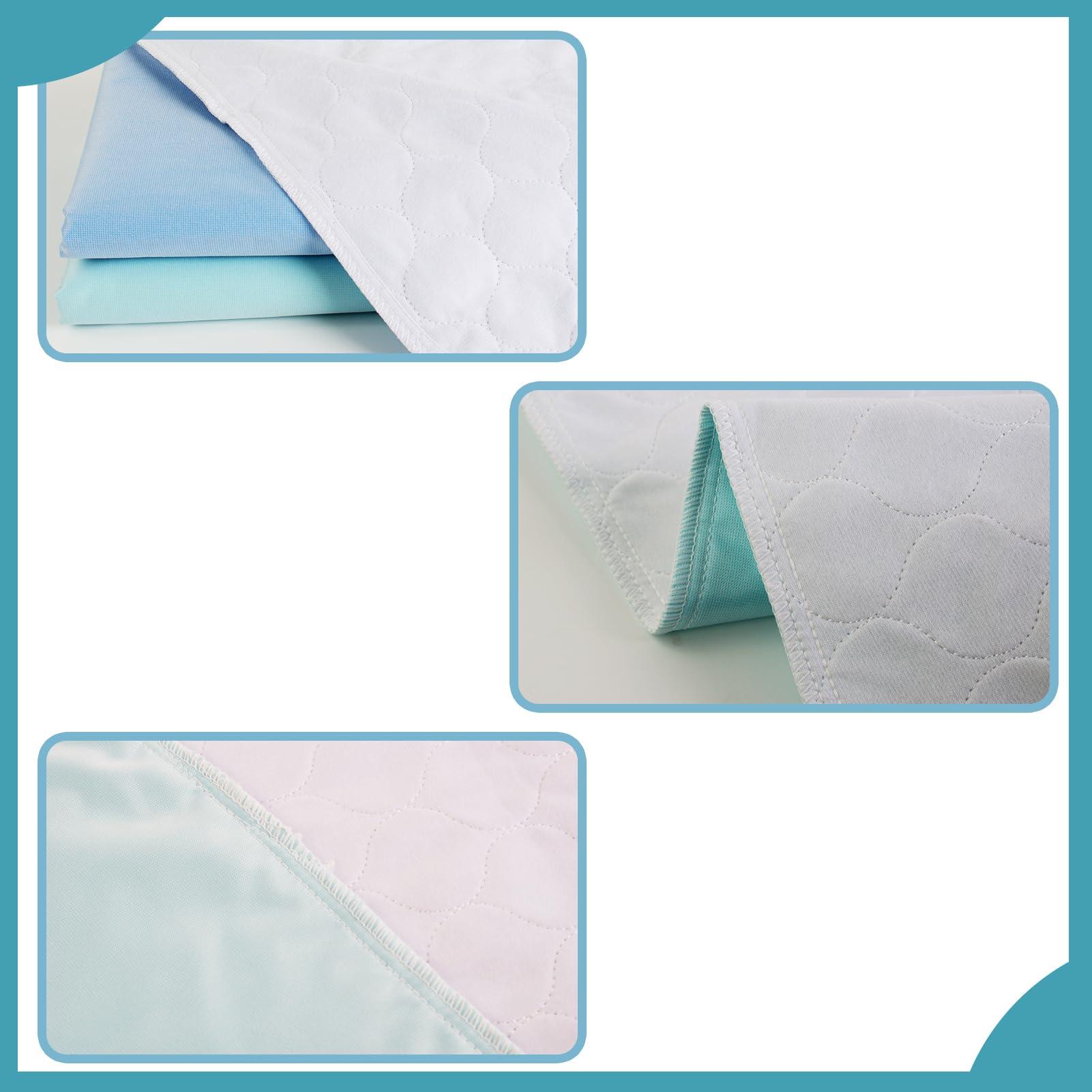 SOFYFINE SOFYFINE Bed Pads for Incontinence Washable, 34 X 36 Inches Large Chux Pads, Reusable and Waterproof Mats, Baby & Kids Pads, Women Pads, Puppy Training Pads, Pack of 2 (2Blue & 2Green)