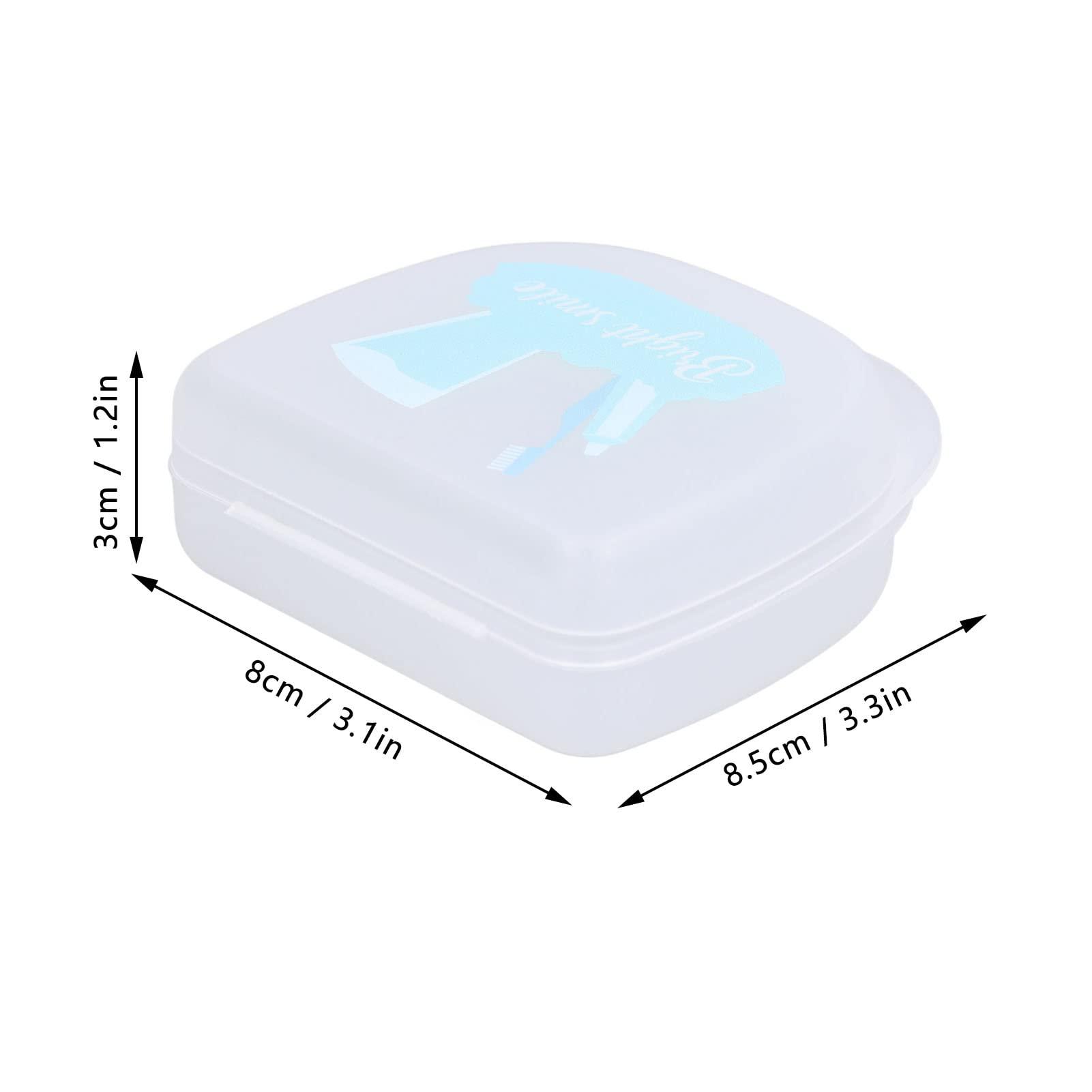 Fabater Denture Storage Box, Anti Impact Firm Sturdy Mouth Guard Container Waterproof Denture Case for Home Travel for Dental Clinic