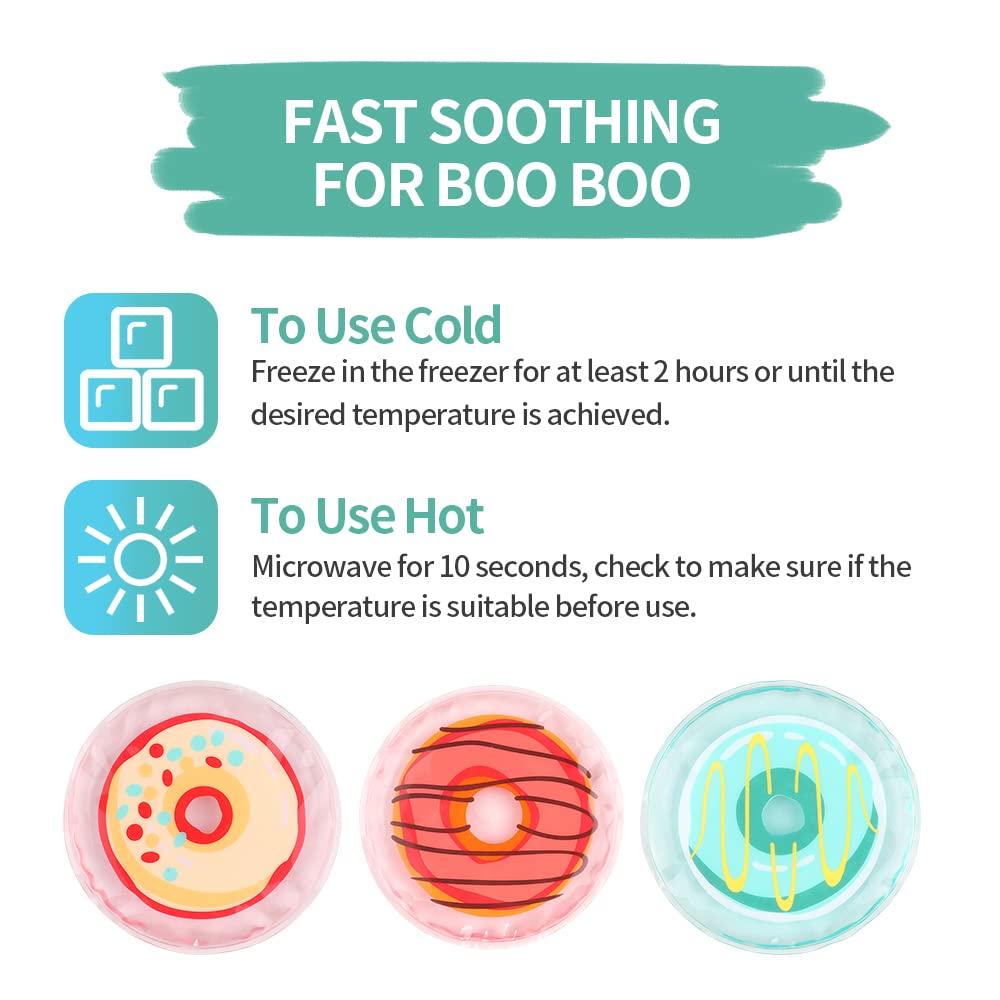 NEWGO NEWGO Kids Ice Pack for Boo Boo, 3 Pack Gel Ice Pack Toddler Ice Pack for Children Kids Injuries, Pain Relief, Bruises, Swelling, Wisdom Teeth - 4.52\" x 4.52\"