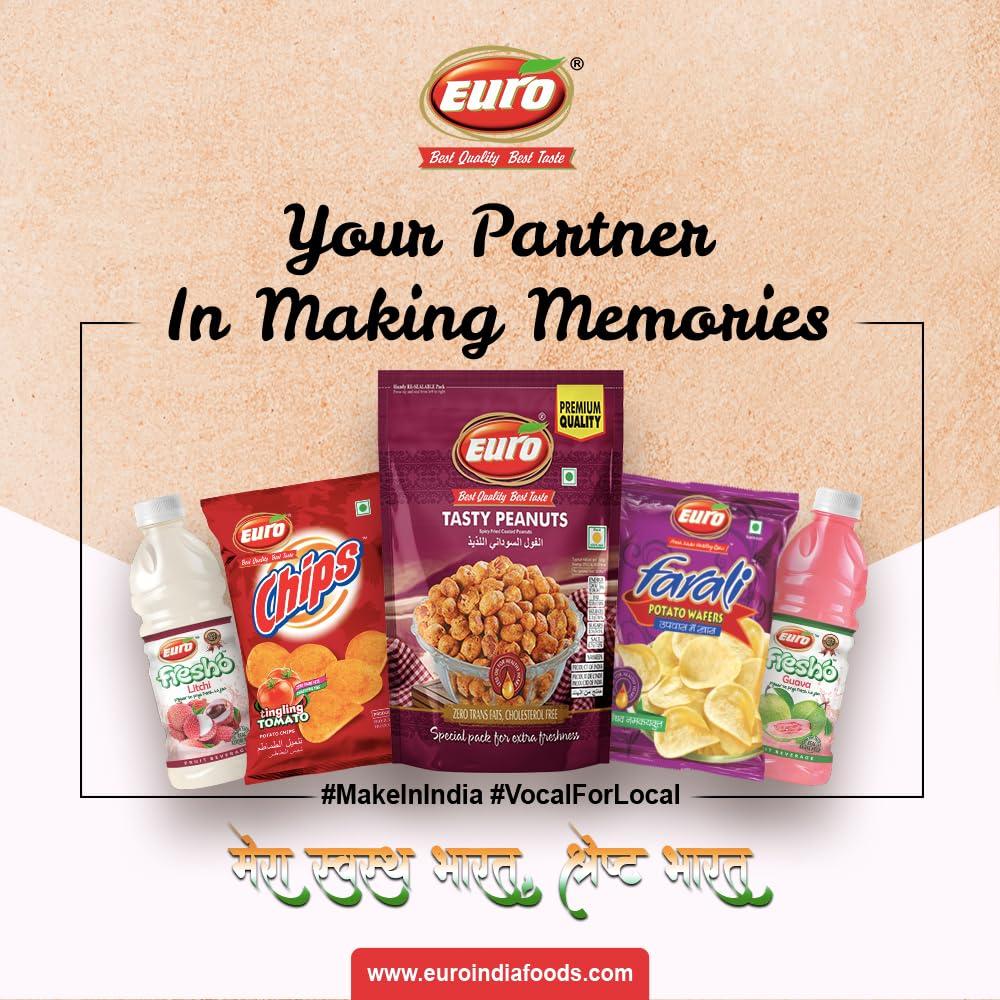 EURO Euro Delights: Mini Bhakarwadi - 350gm Pack of 3 | Sweet and Spicy Rolled Fried Stuffed of Wheat Flour and Gram Flour | Chai Time Snack | Ready to Eat Bhakarwadi Snacks | Indian Namkeen Snacks