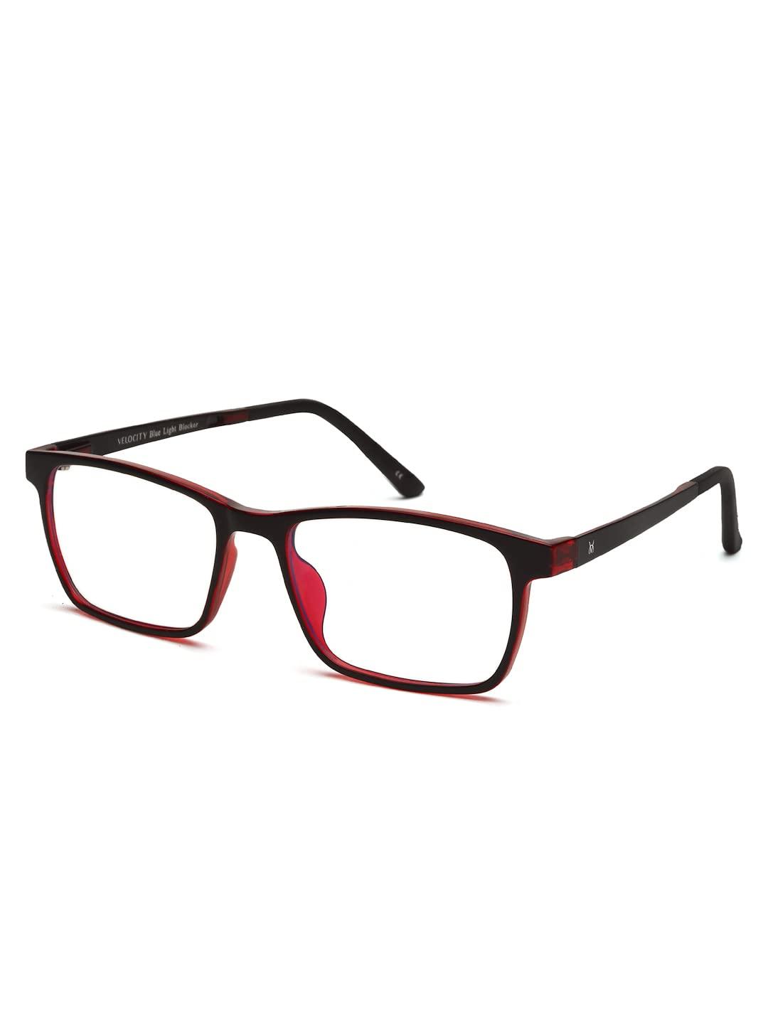 VELOCITY STUDIO Velocity Blue Ray Protection Red Rectangular Shape Frame Computer Eyeglasses For Kids