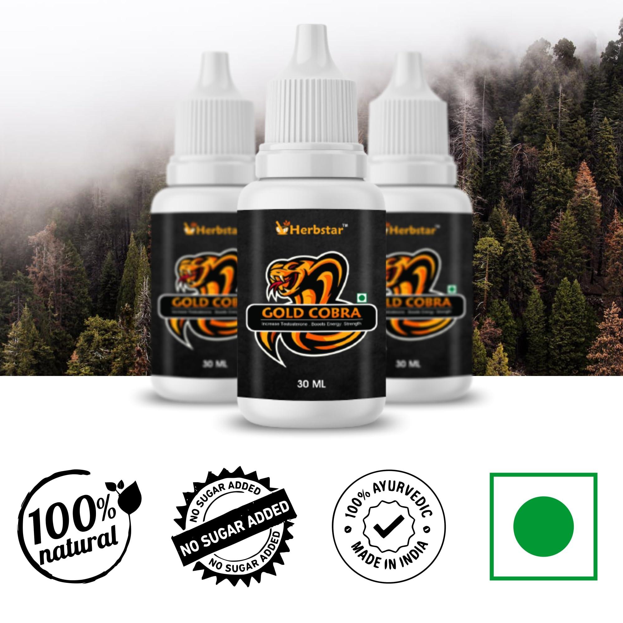 Herbstar Herbstar Gold Cobra Increase Testostrone Boosts Energy | Increase Strength (30ML)