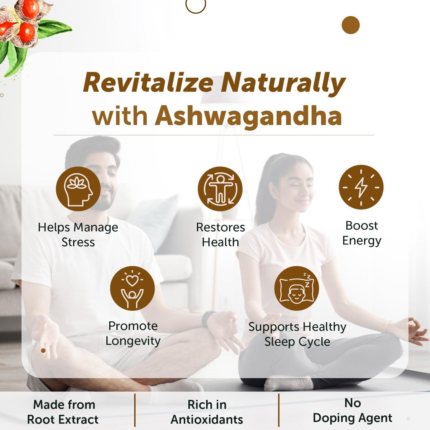 Neuherbs Neuherbs Ashwagandha Tablets 500 mg for Men & Women (60 tablets) | Rich In Antioxidant | Boost Energy, Reduce Stress, Better Absorption & Support Sleep Cycle | Promote Overall Health