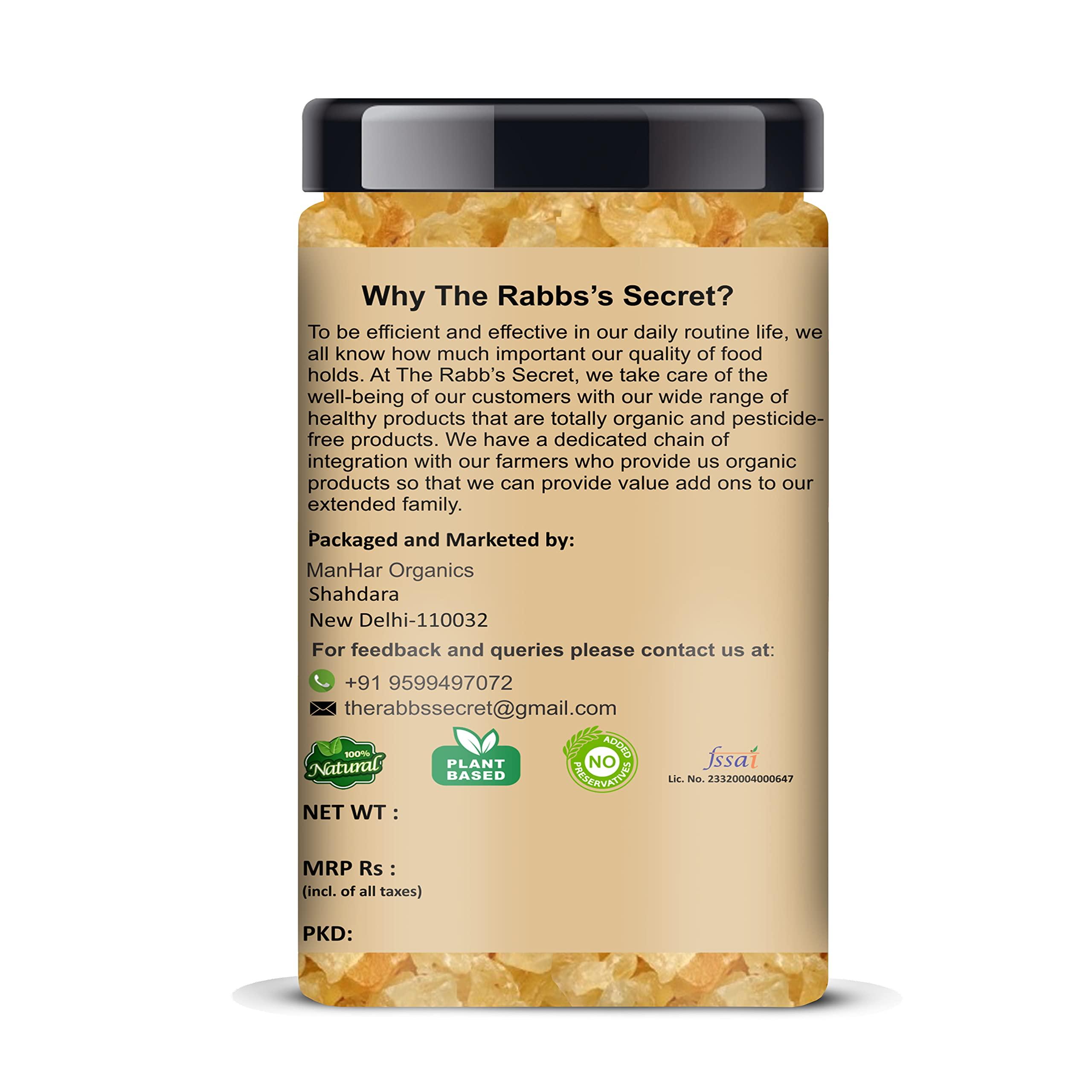 The Rabb's Secret The Rabb's Secret Gond Katira Pure Organic Jar 500gm| Tragacanth Gum| Edible Gum (Gond Katira, 500gm)