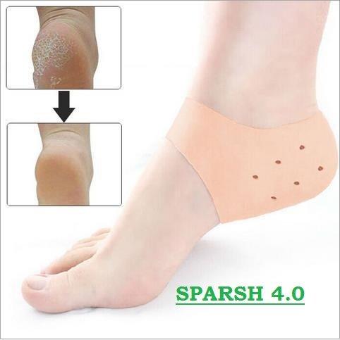 SPARSH 4.0 SPARSH 4.0 Silicone Gel Shock Absorption Heel Sleeves-The Best For Protecting Your Sore Feet From The Aches&Pains Of Plantar Fasciitis,Foot Pain,Heel Spurs&Cracked Heels-Breathable&Well-Made-1 Pair