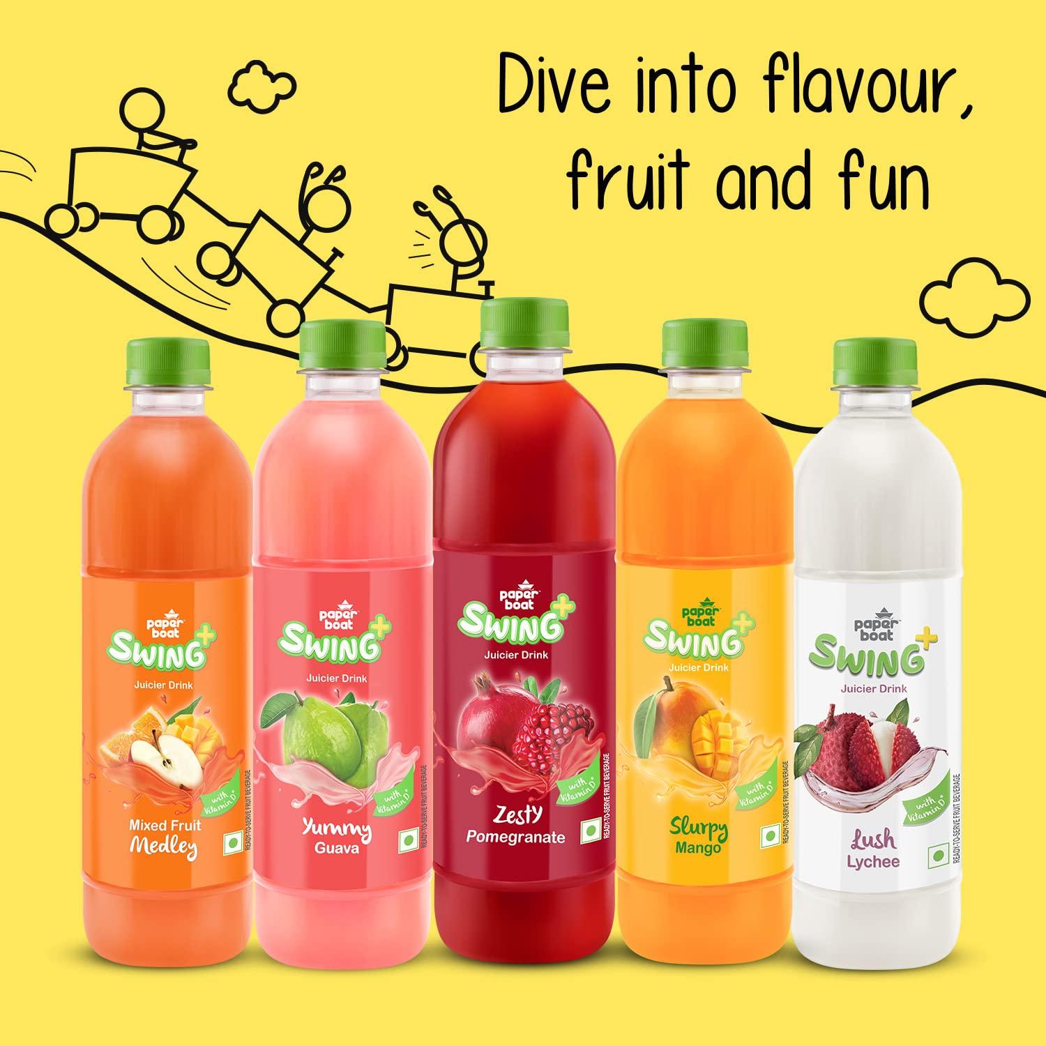 Paper Boat Paperboat Swing Slurpy Mango Juice with Vitamin D, 600 ml Each - Pack of 6