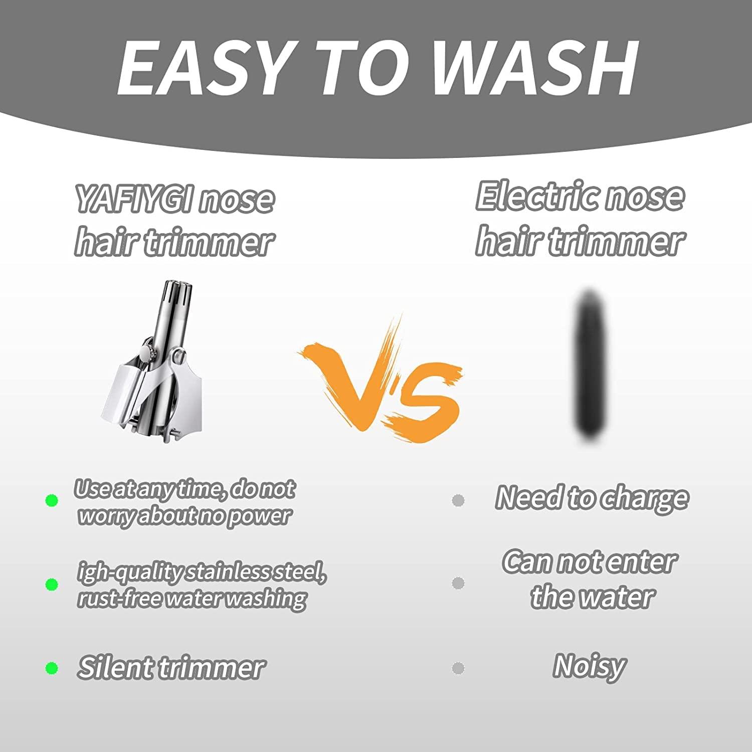 Citaaz Citaaz Manual Nose & Ear Hair Trimmer (No Batteries Required)- Portable Stainless Steel Nose Hair Remover for Men & Women/Professional Manual Nasal Shaver (Silver)