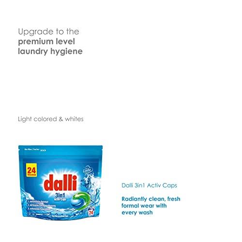 DALLI Dalli Activ Laundry Pods 3in1, Premium Liquid Detergent Pods for Washing Machine, German - 24 Capsules